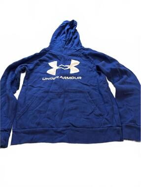 Under Armour Kids Blue Hoodie Loose Fit Large ColdGear